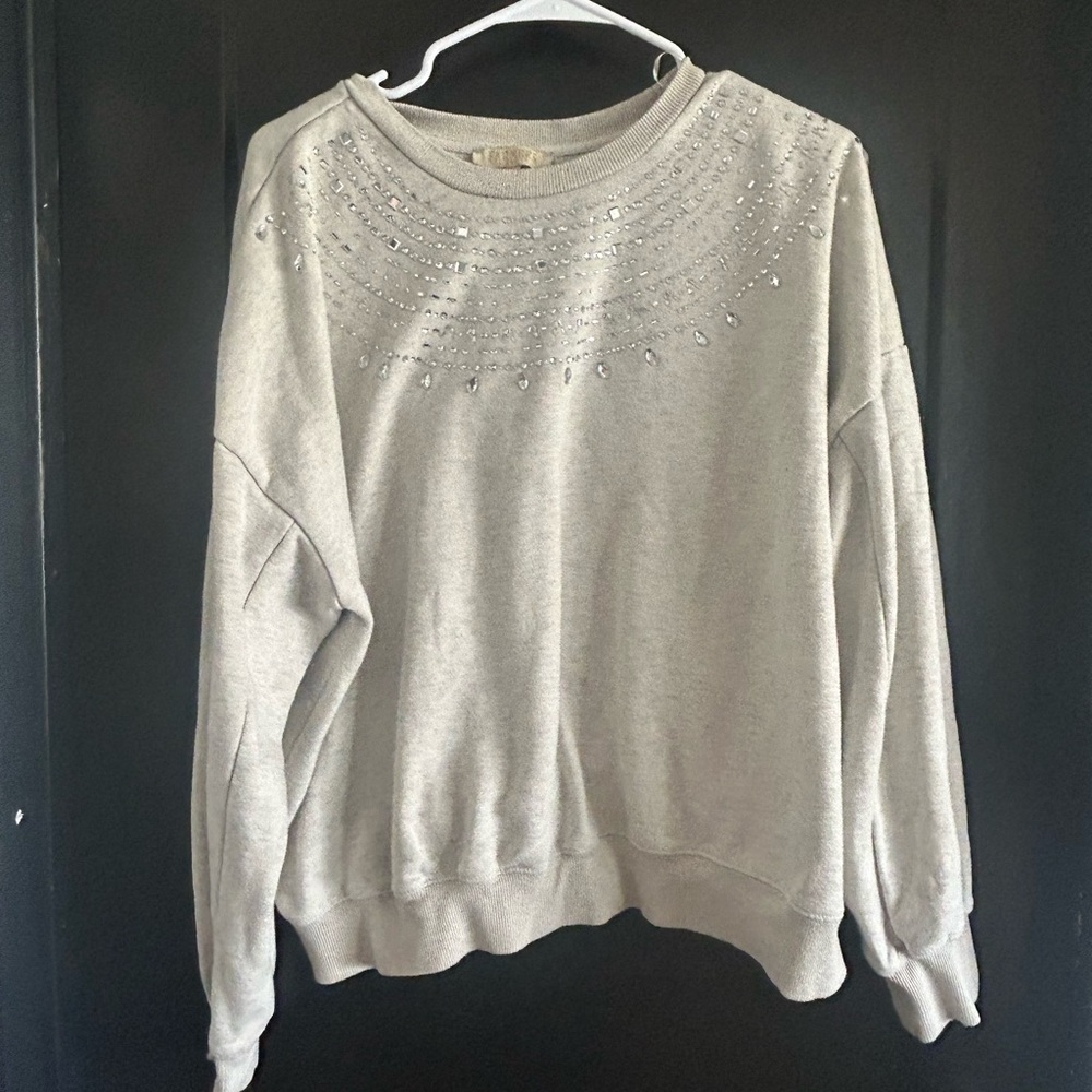 Embellished Gray Women's Sweater